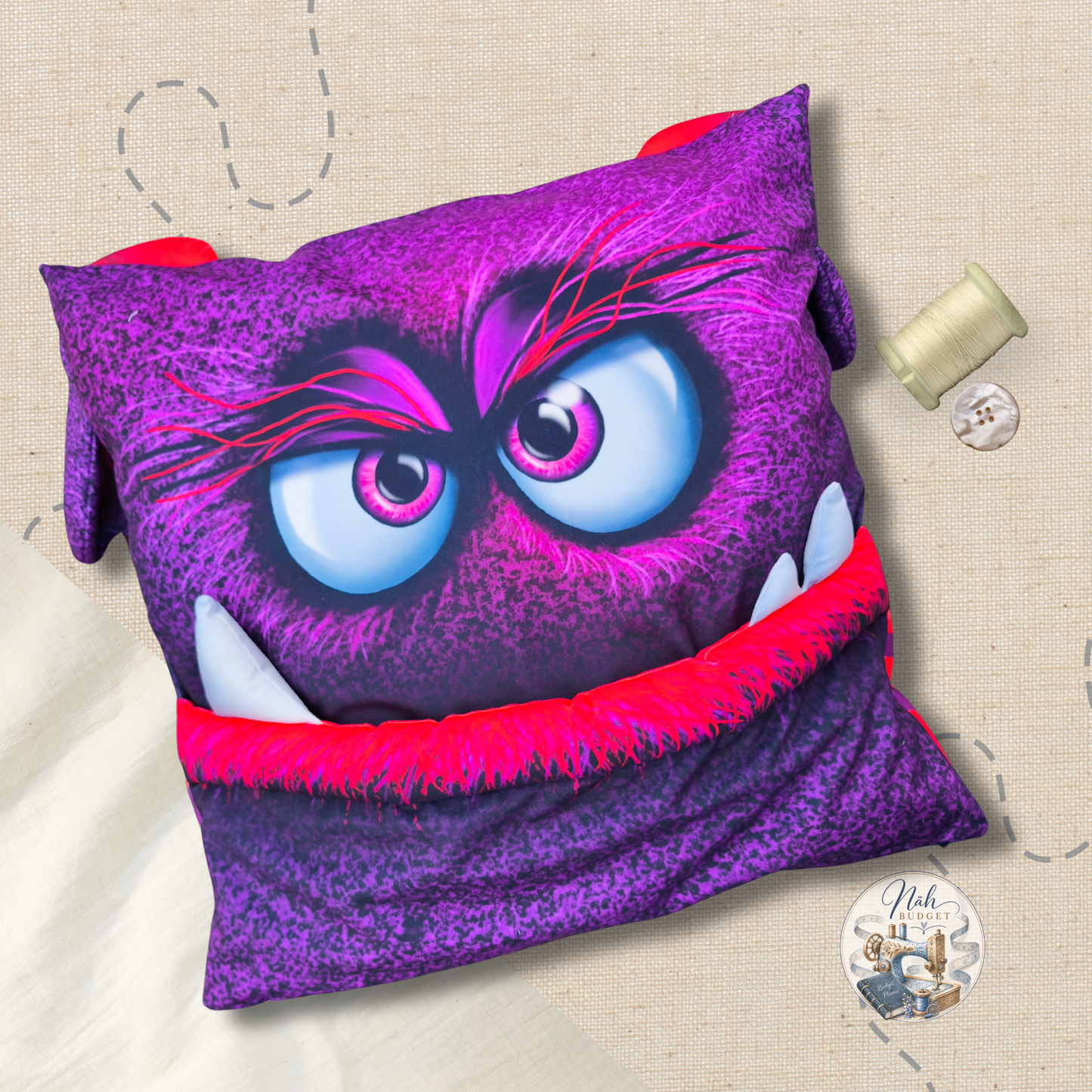 Monster Kissenpanel – Nähe dein eigenes Kuschelmonster