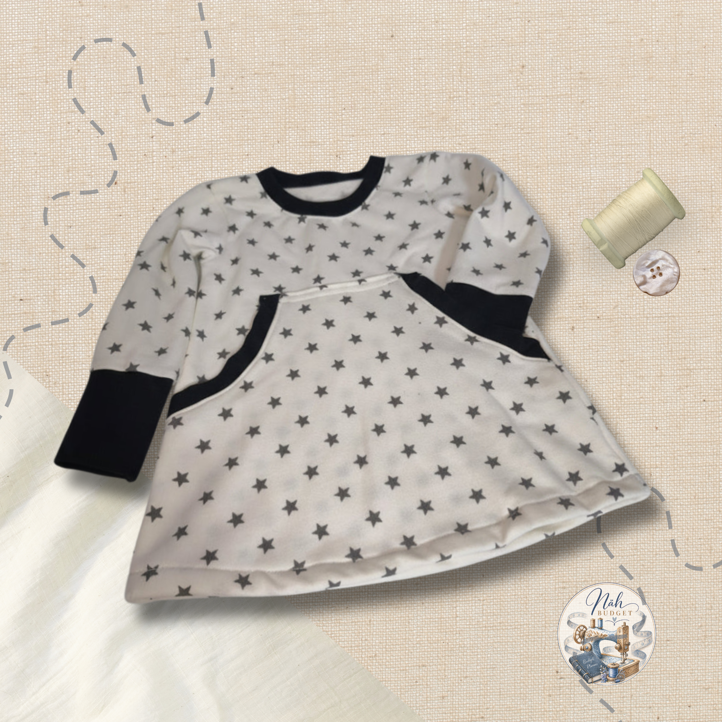 Sweatkleid für Kinder mit Bauchtasche