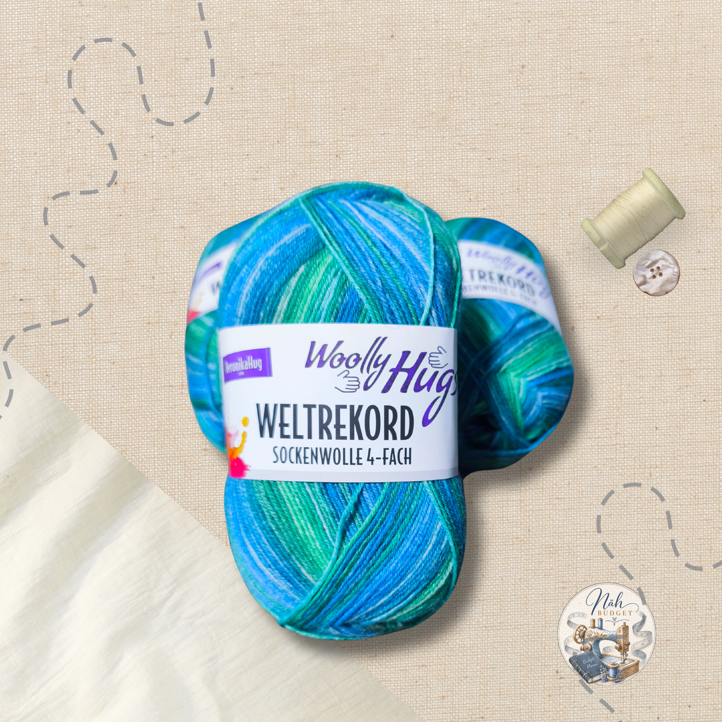 Woolly Hugs Weltrekord Sockenwolle – 4-fach | Verschiedene Farben | 100 g I
