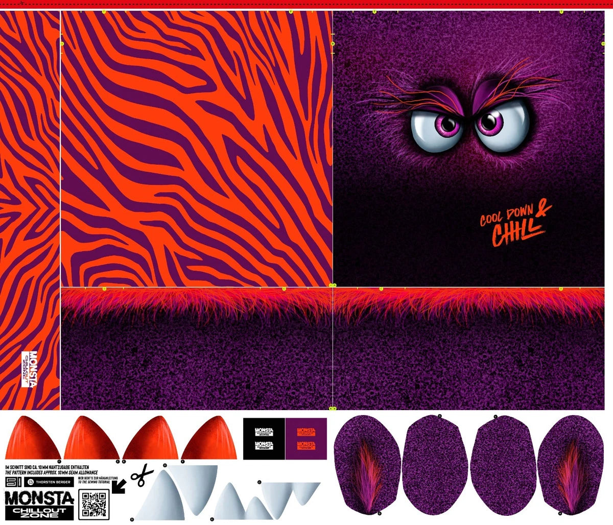 Monster Kissenpanel – Nähe dein eigenes Kuschelmonster