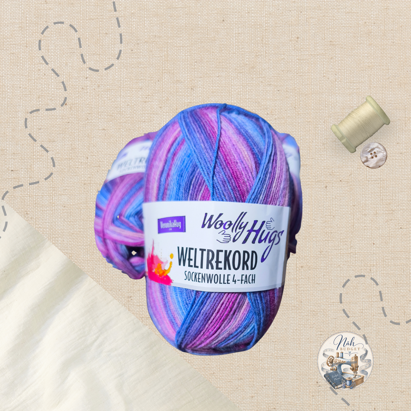 Woolly Hugs Weltrekord Sockenwolle – 4-fach | Verschiedene Farben | 100 g I